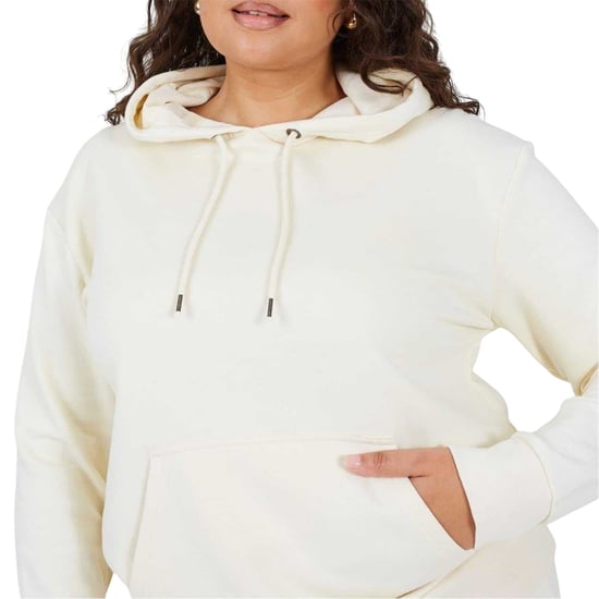 Brave Soul Effen hoodie met lange mouwen voor dames (Crème) - Image 3