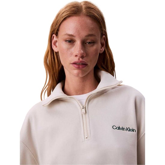 Calvin Klein Dames/Dames Geborduurd Logo Fleece Sweatshirt (Krijt) - Image 4