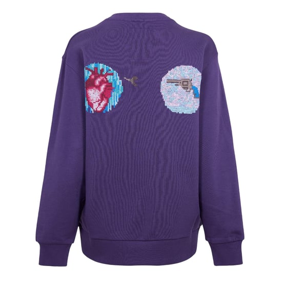 Diadora Dames Geribbelde Regular Lange Mouwen Sweatshirt (Paars) - Image 2