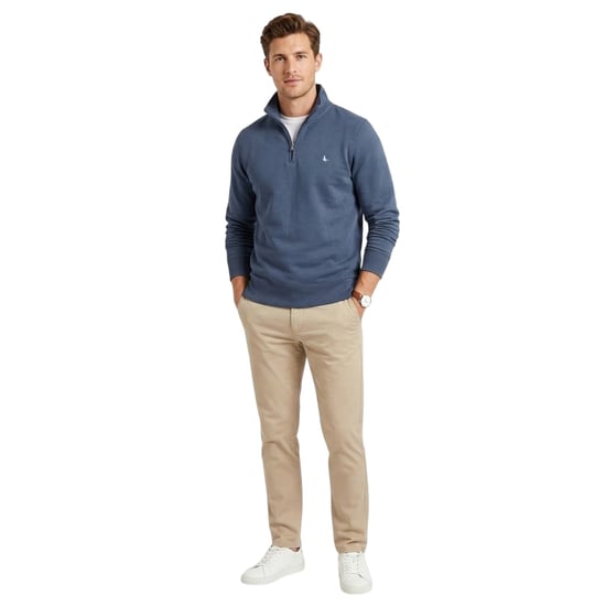 Jack Wills Heren Barchester Kwart Rits Sweatshirt (Indigo) - Image 3