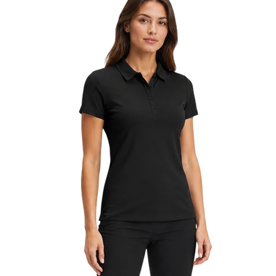 Callaway Poloshirt met korte mouwen van polyester voor dames (Kaviaar) - Image 3