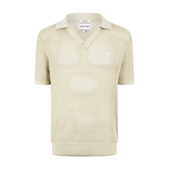 Jack Wills Heren Gebreid Normaal Poloshirt (Pistachio) - Image 2