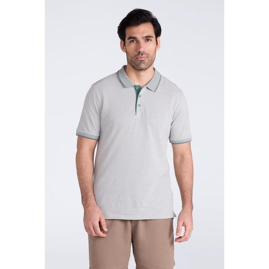Mountain Warehouse Heren Dawnay Textured Pique Poloshirt (Licht Khaki) - Image 1