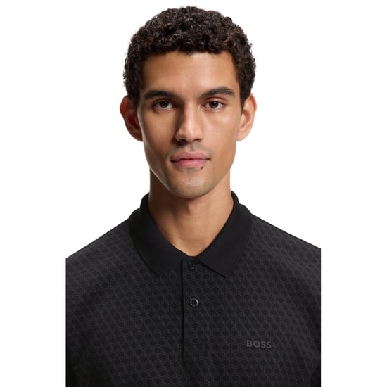 Boss Heren Piqué Polo Shirt (Zwart) - Image 3