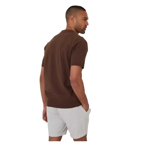 Threadbare Heren Whittley gestructureerd poloshirt met korte mouwen (Walnoot) - Image 3