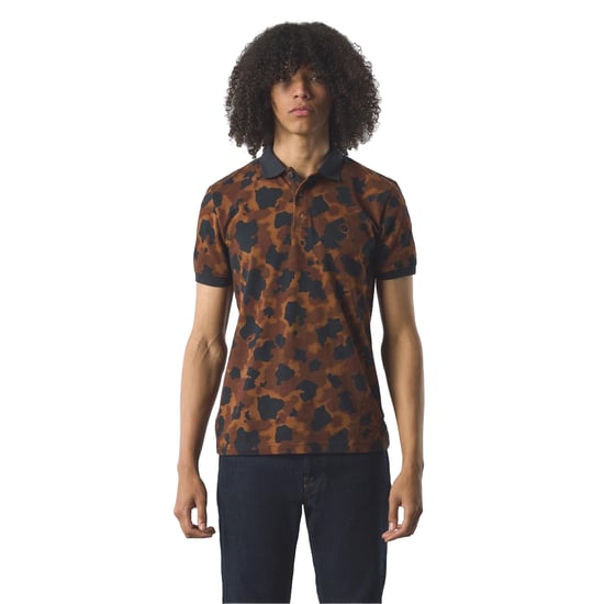 Pretty Green Heren Camo Poloshirt met Korte Mouwen (Bruin) - Image 1