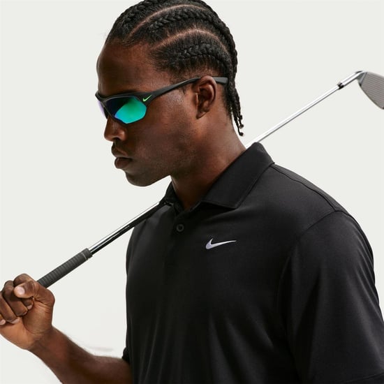 Nike Heren Performance Poloshirt met Korte Mouwen (Zwart, Wit) - Image 3