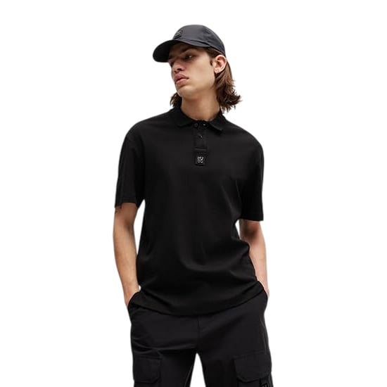 Hugo Mannen Deabono Logo Polo Shirt (Zwart) - Image 4