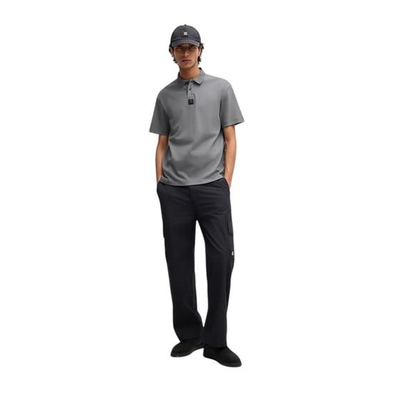 Hugo Mannen Deabono Logo Polo Shirt (Grijs) - Image 4