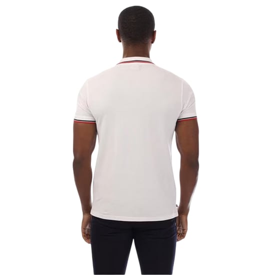 Aquascutum Heren Slim Korte Mouwen Poloshirt (Wit/Navy) - Image 2