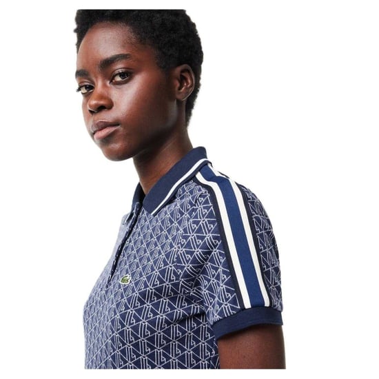 Lacoste Dames Jacquard Slim Kortekorte Polo (Methyl Blauw) - Image 3