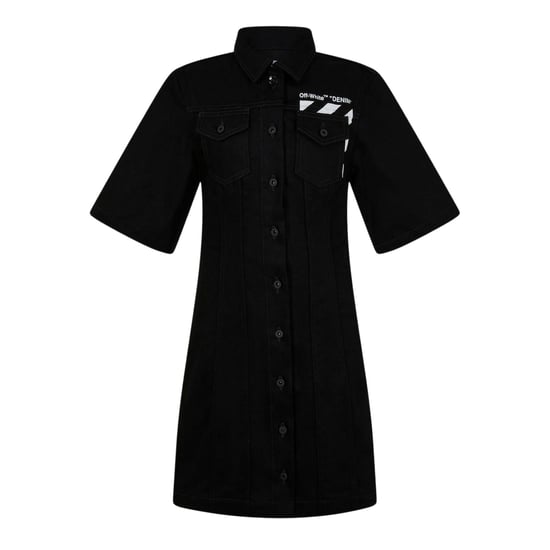 Off White Denim overhemdjurk voor dames (Zwart, Wit) - Image 1