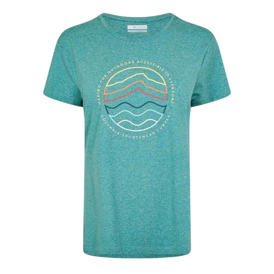 Columbia Dames Sloan Ridge Graphic Print T-Shirt (Teal) - Image 1