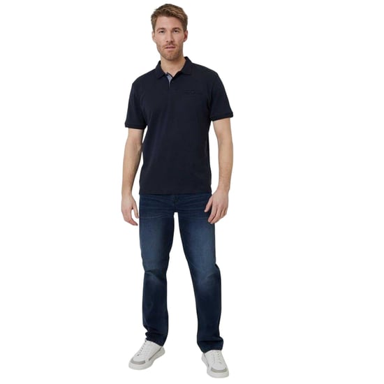 Threadbare Heren Regular Rolled Korte Mouwen Poloshirt (Navy) - Image 4