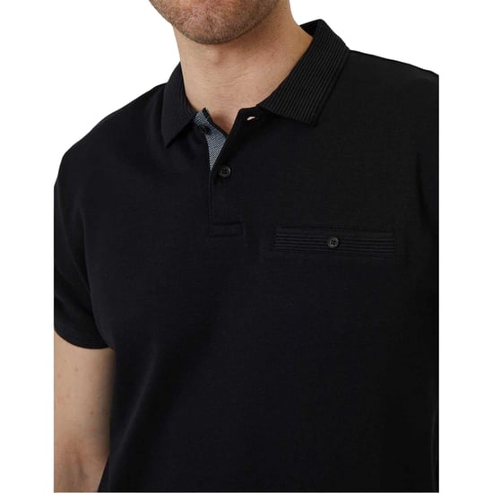 Threadbare Heren Regular Rolled Korte Mouwen Polo Shirt (Zwart) - Image 3