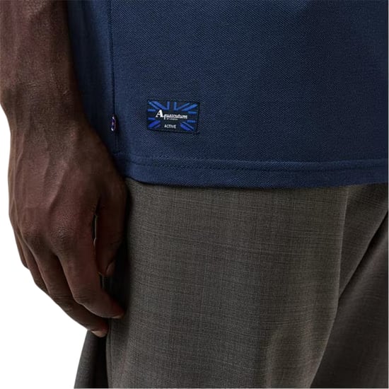 Aquascutum Heren Slim Korte Mouwen Polo Shirt (Marine/Wit) - Image 4