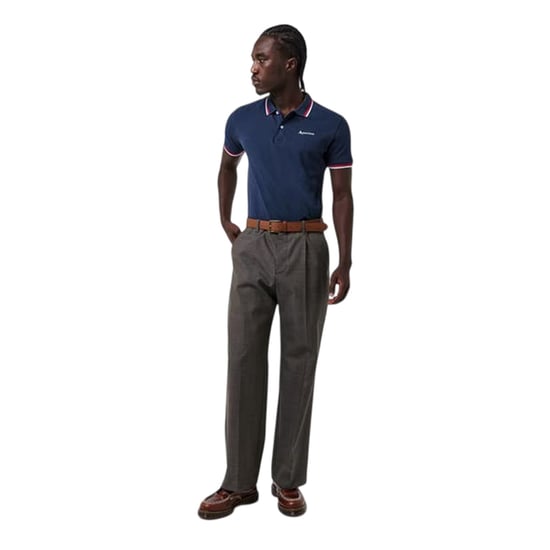 Aquascutum Heren Slim Korte Mouwen Polo Shirt (Marine/Wit) - Image 5