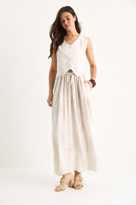 V-hals Vest en Maxi Rok Tweedelige Set - Image 3