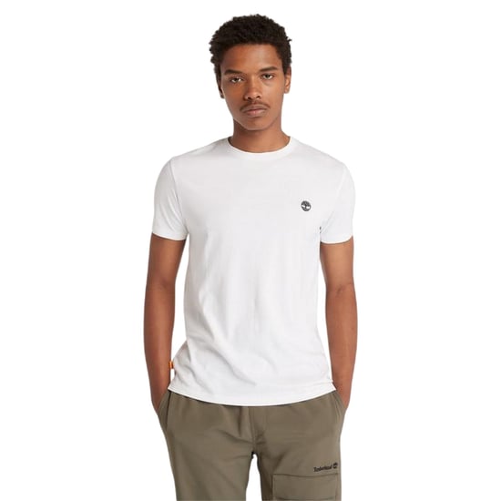 Timberland Heren-T-shirt met ronde hals en ‘River’-borduursel (Wit) - Image 1