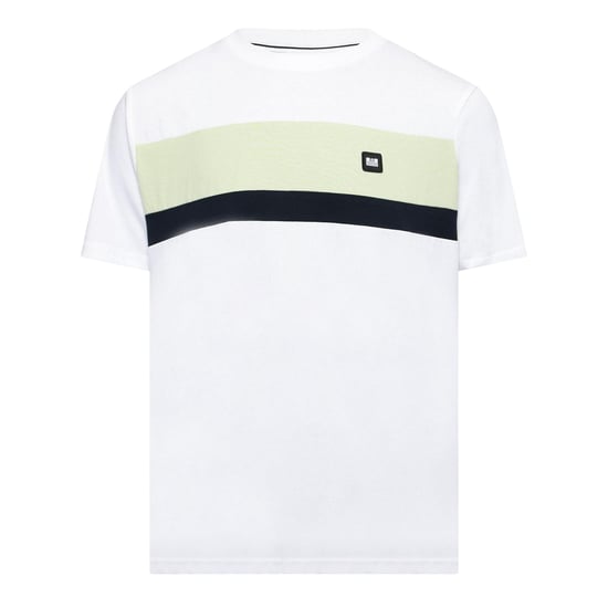 Weekend Offender Heren T-shirt met kruispatroon en strepen, normale pasvorm (Wit/Pepermint/Navy) - Image 2