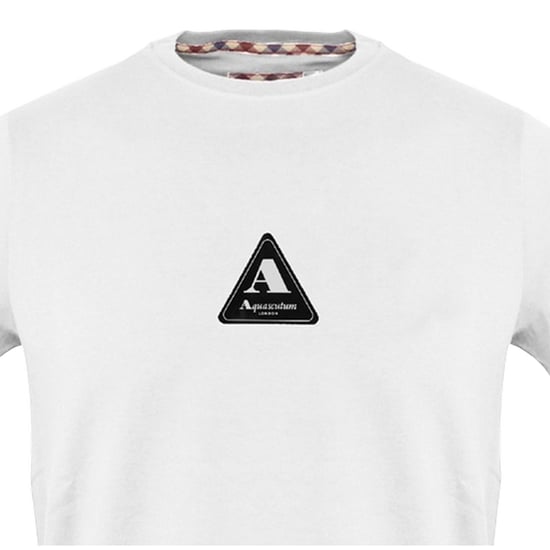 Aquascutum Heren-T-shirt met logo en ronde hals (Wit) - Image 2