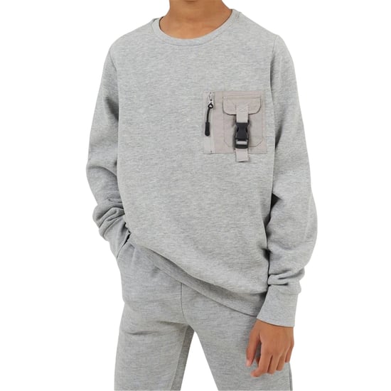 Brave Soul Technisch sweatshirt met lange mouwen voor kinderen (Lichtgrijs) - Image 2