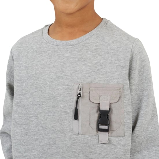 Brave Soul Technisch sweatshirt met lange mouwen voor kinderen (Lichtgrijs) - Image 4