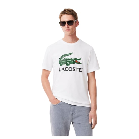 Lacoste Heren Krokodilprint Regular T-Shirt (Wit) - Image 3