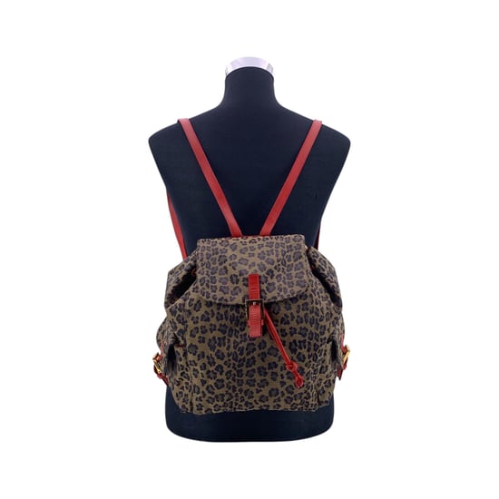 Fendi Vintage stoffen rugzak met luipaardprint - Image 2