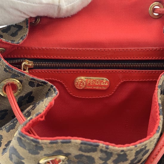Fendi Vintage stoffen rugzak met luipaardprint - Image 5