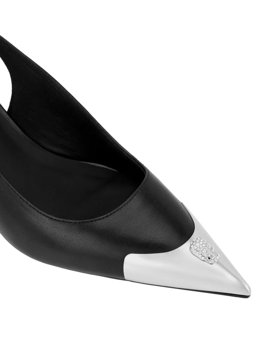 Leather Slingback Shoes Skull Toe - Image 2