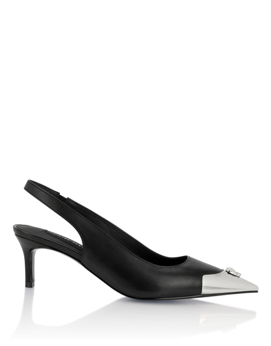 Leather Slingback Shoes Skull Toe - Image 5
