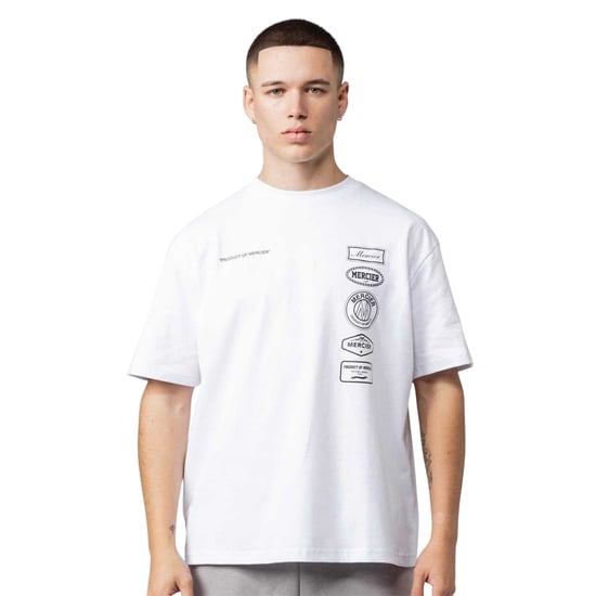 Mercier Oversized T-shirt met ronde hals en 2.0-badge voor heren (Wit) - Image 1