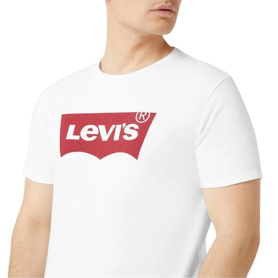 Levis Heren Batwing Logo T-Shirt (Wit/rood) - Image 3