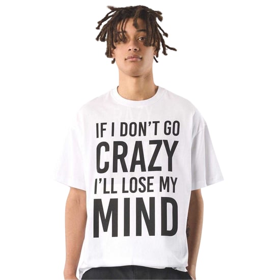 Pretty Green Heren If I Don't Go Crazy Belettering Regular T-Shirt (Wit) - Image 1