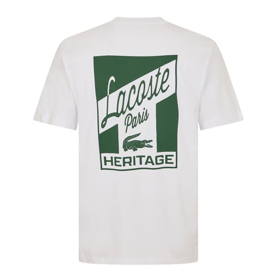 Lacoste Heren Heritage T-shirt van organisch katoen (Wit) - Image 3