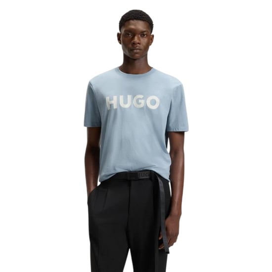 Hugo Heren-T-shirt met Dulivio-logo in contrasterende kleuren (Blauw) - Image 3