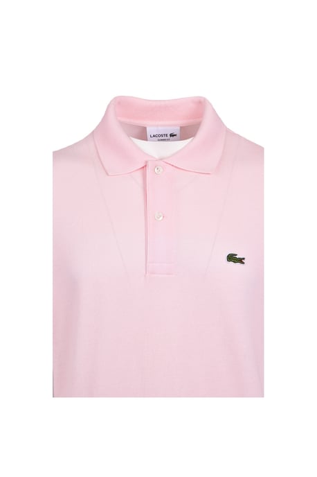 Lacoste Basic Logo Pique Regular Fit Polo Shirt Pale Pink - Image 2