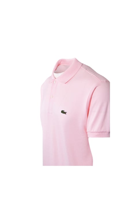 Lacoste Basic Logo Pique Regular Fit Polo Shirt Pale Pink - Image 3