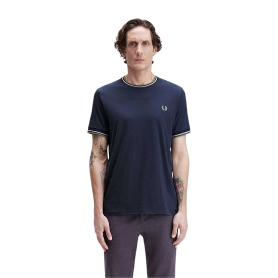 Fred Perry Heren T-shirt met tip (Airforce Blauw) - Image 3
