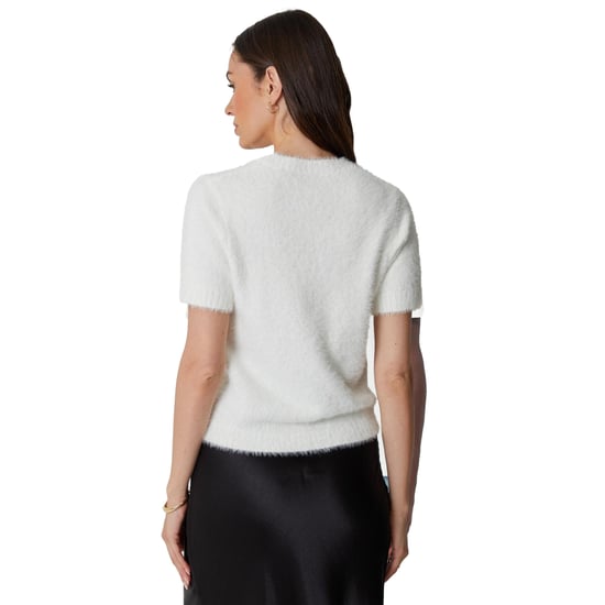 Threadbare Dames/Dames gebreide normale trui met korte mouwen (Wit) - Image 3