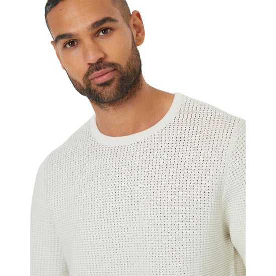 Threadbare Heren Yarra-trui met structuur, normale pasvorm (Ecru) - Image 4