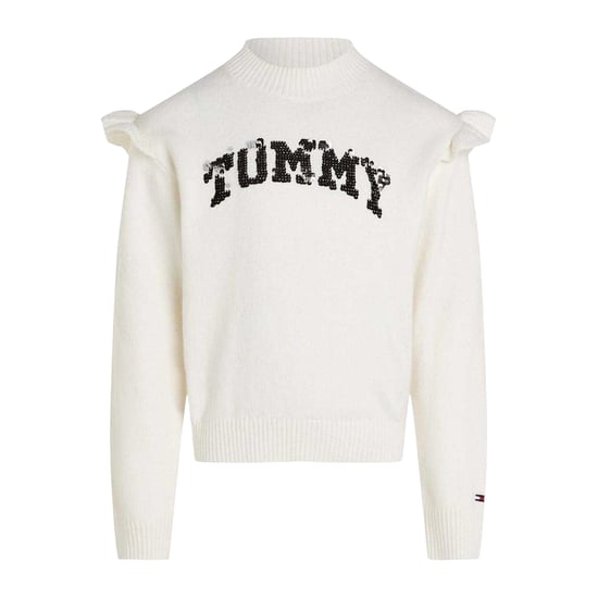 Tommy Hilfiger Gebreide trui met logo voor meisjes (Ivoor) - Image 1
