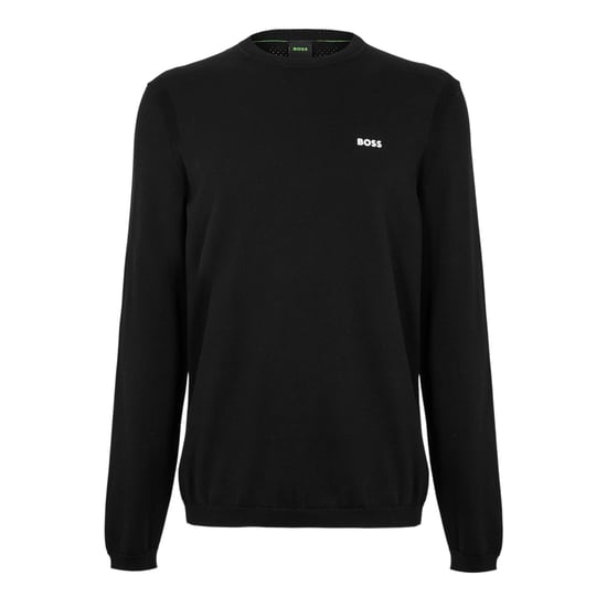 Boss Heren Geborduurde Logo Crew Hals Trui (Zwart) - Image 1