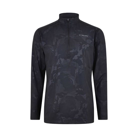 Gym King Heren Camo Funnel Hals Top (Zwart) - Image 1