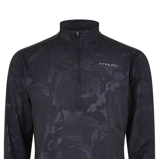 Gym King Heren Camo Funnel Hals Top (Zwart) - Image 2