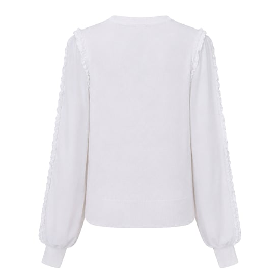 French Connection Dames Krista Rimpel Trim Trui Top (Wit) - Image 2