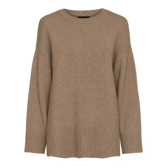 Pieces Unisex Ontspannen Trui met Drop Shoulder voor volwassenen (Fossiel) - Image 1