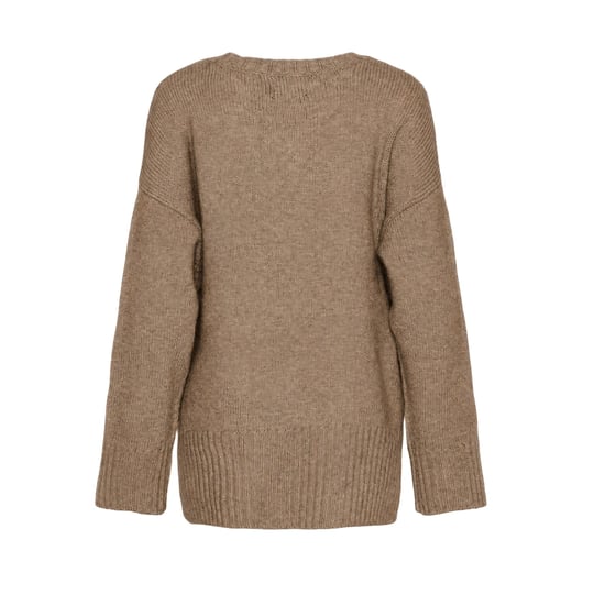 Pieces Unisex Ontspannen Trui met Drop Shoulder voor volwassenen (Fossiel) - Image 2