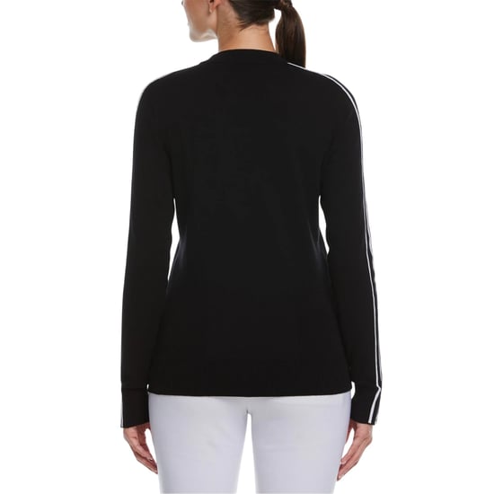 Callaway Gestreepte trui met hoge kraag voor dames (Zwart) - Image 2